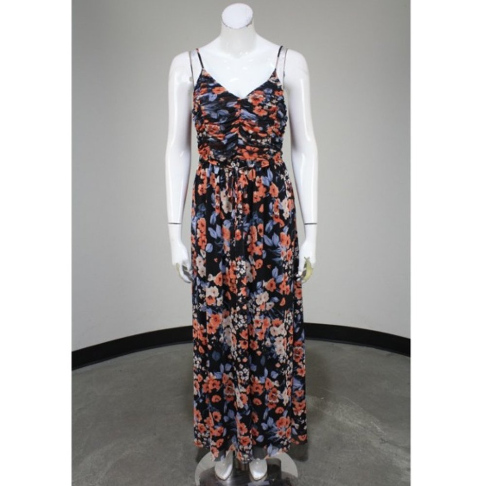 Sunday in Brooklyn floral mesh spaghetti strap maxi dress